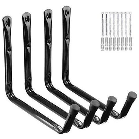 Parete Gancio Gigante Garage Bagagli 32cm 12.6inches Heavy Duty Utility Hanging Rack Per Tavola Da Surf Scala Kayak (nero Confezione Da 4)  - Foto 1