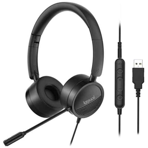 Auricolari Con Microfono Iggual Dual Tech Nero - Foto 1