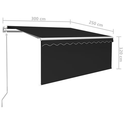 Tenda Sole Retrattile Automatica con Parasole 3x2,5m Antracite - Foto 8