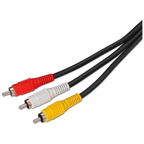 10.24.0830, 3 x RCA, 3 x RCA, Maschio, Femmina, Nero, Sacchetto di politene - Foto 1