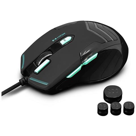 Mouse Gaming USB Arokh X-2 Ottico 7 Tasti 3500 DPI Illuminazione LED Colore Nero (Mano Destra)  - Foto 2