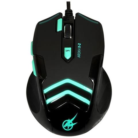 Mouse Gaming USB Arokh X-2 Ottico 7 Tasti 3500 DPI Illuminazione LED Colore Nero (Mano Destra)  - Foto 1