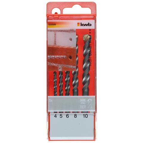 39500, Drill, Set di punte per trapano, Mattone, Cemento, Pietra, Nero, Ø 4, 5, 6, 8, 10 mm - Foto 1