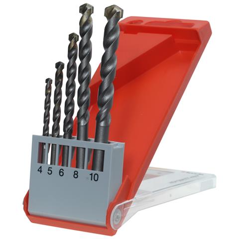 39500, Drill, Set di punte per trapano, Mattone, Cemento, Pietra, Nero, Ø 4, 5, 6, 8, 10 mm - Foto 2