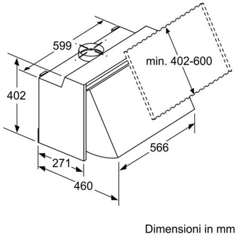 Cappa Sottopensile DEM63AC00 Aspirante da 60 cm Colore Argento - Foto 6