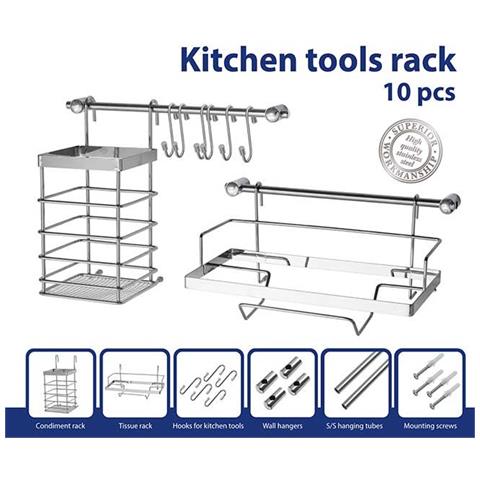 Ringhiera Per Cucina A 10 Elementi Mx-4540 Argento - Foto 4