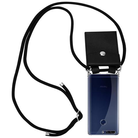 Catena Di Telefoni Cellulari Compatibile Con Honor 8 Pro In Nero - Coperchio Protettivo In Silicone Con Anelli D'argento, Cinturino In Corda E Custodia Staccabile - Foto 1