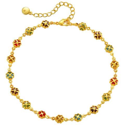 Cavigliera In Zirconi Colorati A Forma Di Fiore Multicolor - Foto 1