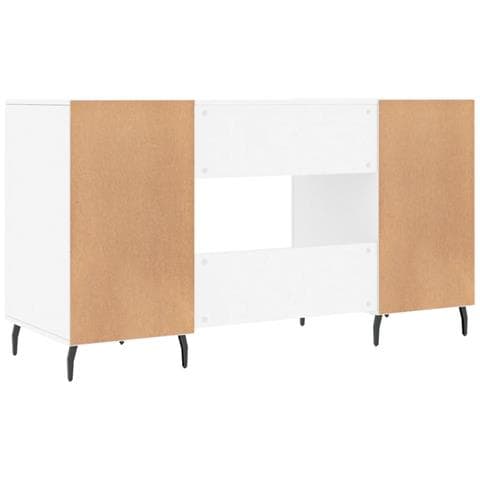 Scrivania Bianca 140x50x75 Cm In Legno Multistrato - Foto 9