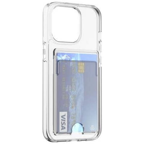 Cover Ibrida Per Iphone 14 Pro Con Porta Carte Integrato, Trasparente - Foto 2