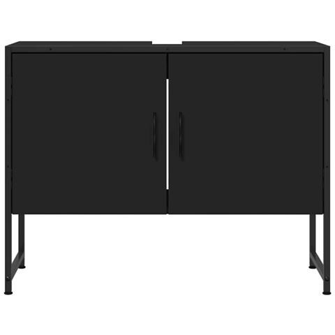 Mobile Lavabo Bagno Nero 60x30x60 Cm Legno Multistrato - Foto 10