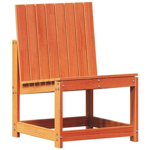 Sedia Da Giardino Marrone Cera 50,5x55x77cm Legno Massello Pino - Foto 2