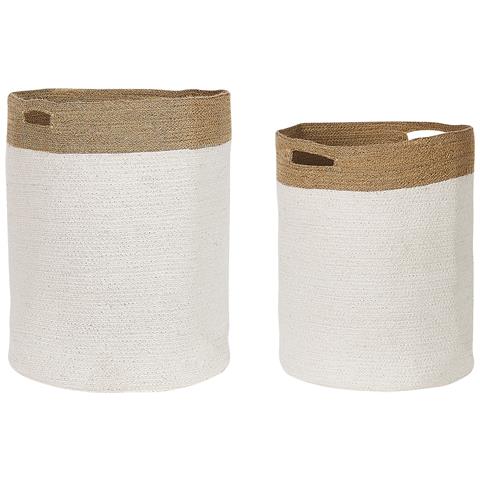 Set Di 2 Cestini Kardh Cotone Bianco - Foto 2