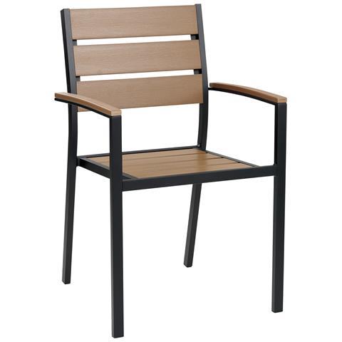 Set Da Giardino Alluminio Anodizzato Legno Chiaro E Nero Vernio - Foto 8