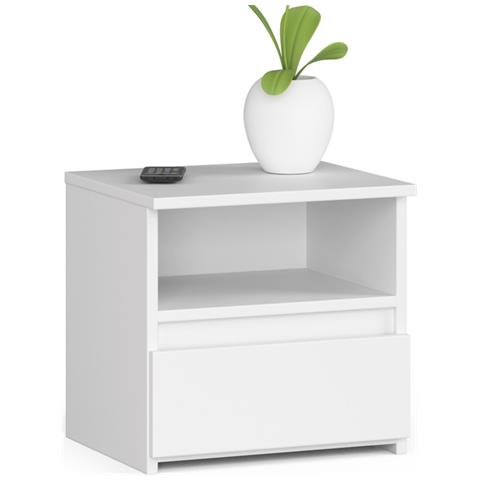 Comodino CL1, 1 cassetto, 40x35x40 cm, Colore Bianco - Foto 1