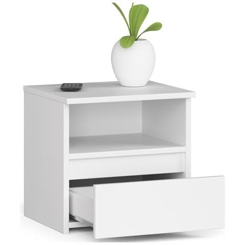 Comodino CL1, 1 cassetto, 40x35x40 cm, Colore Bianco - Foto 2
