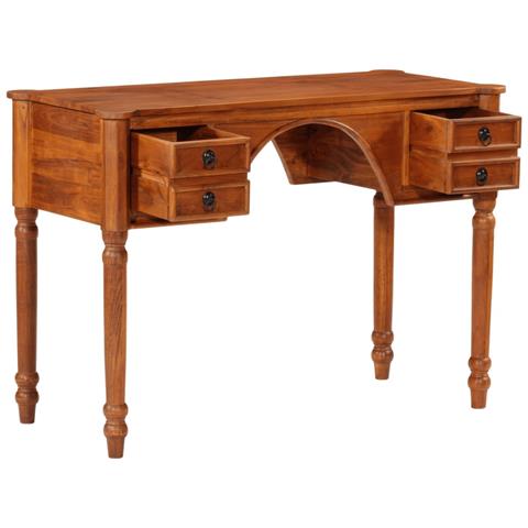 Scrivania Con Cassetti 110x50x76 Cm In Legno Massello Di Acacia - Foto 2