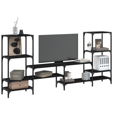Mobile Porta Tv Nero 206,5x28,5x95 Cm In Legno Multistrato - Foto 1