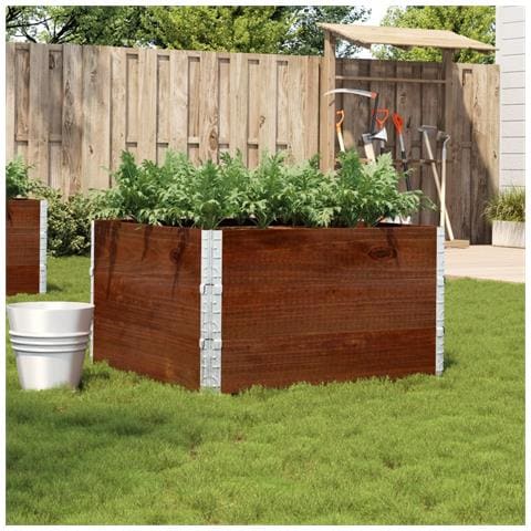 Fioriera Da Giardino Marrone 100x100 Cm Legno Massello Di Pino - Foto 1