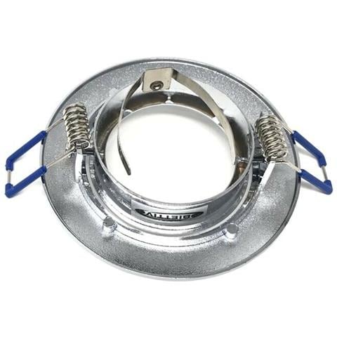 Porta Faretto Da Incasso Tondo Supporto Portafaretto Controsoffitto P12 Argento - Foto 2