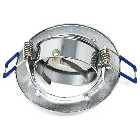 Porta Faretto Da Incasso Tondo Supporto Portafaretto Controsoffitto P12 Argento - Foto 3