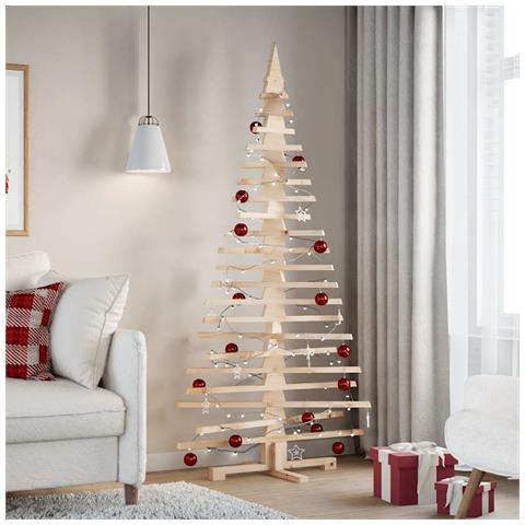 Albero Di Natale Decorativo In Legno 180 Cm Legno Massello Pino - Foto 1