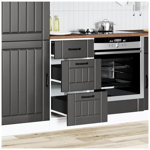 Base Da Cucina Lucca Nero In Legno Multistrato - Foto 3
