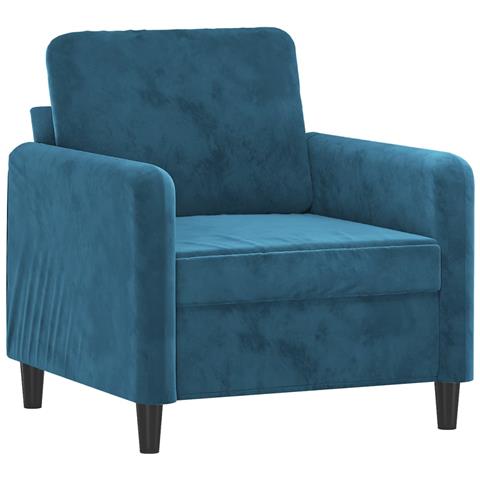 Set Di Divani 3 Pz Blu In Velluto - Foto 3