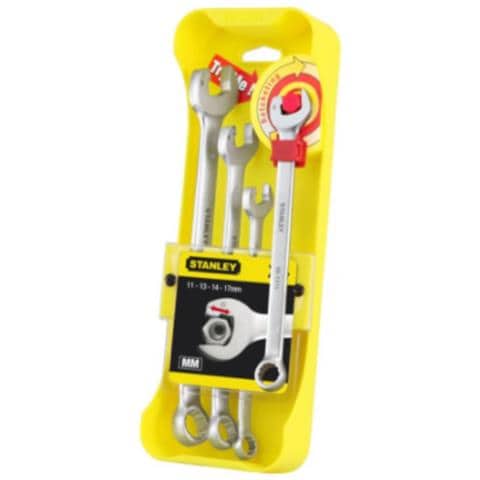 Stanley - 4 Pezzi - Custodia Con Set 4 Chiavi Combinate A Cricchetto Da 11 A 17 - Foto 1