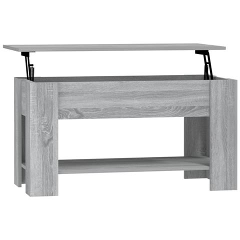 Lusso Casadino -  Tavolino Da Salotto Grigio Sonoma 101x49x52cm Legno Multistrato - Foto 1