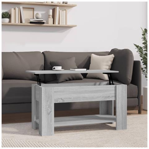 Lusso Casadino -  Tavolino Da Salotto Grigio Sonoma 101x49x52cm Legno Multistrato - Foto 8