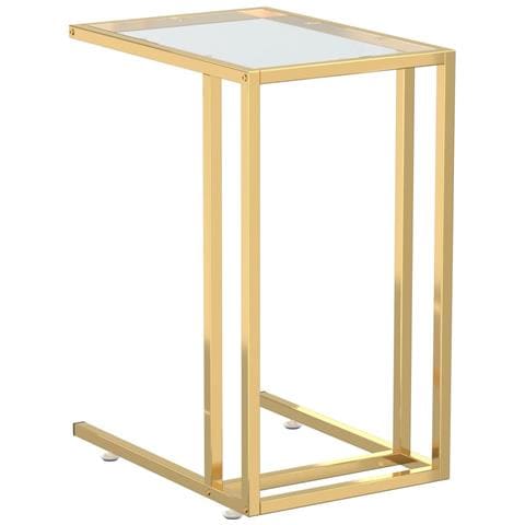 Tavolino Per Computer Trasparente 50x35x65 Cm Vetro Temperato - Foto 1