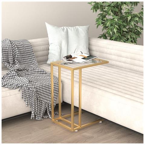 Tavolino Per Computer Trasparente 50x35x65 Cm Vetro Temperato - Foto 7