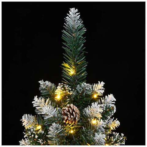 Albero di Natale Artificiale Sottile con 300 LED 210 cm - Foto 9