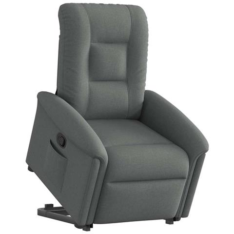 Poltrona Alzapersona Reclinabile Grigio Scuro in Tessuto - Foto 1