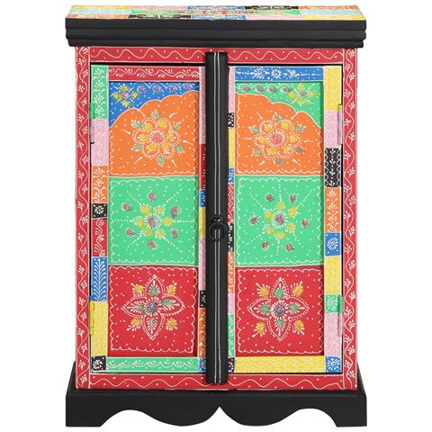 Tavolo Consolle Multicolore 50x30x75 cm in Legno Massello di Mango - Foto 2