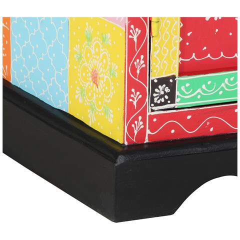 Tavolo Consolle Multicolore 50x30x75 cm in Legno Massello di Mango - Foto 9