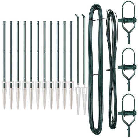 Pali per Recinzione con Picchetto 13 pz Ø32 mm 120 cm Acciaio Zincato - Foto 1