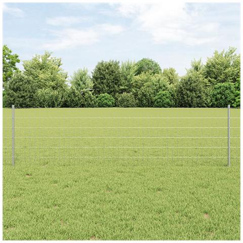 vitaXL Euro Fence con 5 pali U Argento 0,6x10 m Acciaio - Foto 2