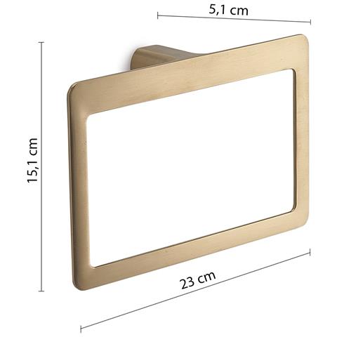 Portasalviette Ad Anello Da Muro In Ottone E Cromall Pi70 Serie Pirenei Oro Matt - Foto 2