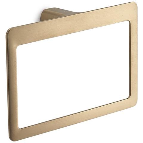 Portasalviette Ad Anello Da Muro In Ottone E Cromall Pi70 Serie Pirenei Oro Matt - Foto 1