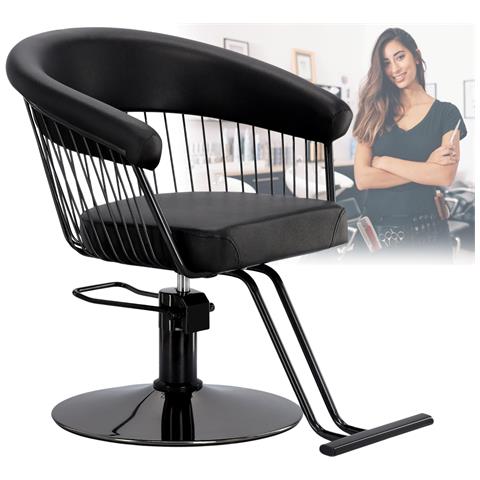 Poltrona Da Parrucchiere Zoe Idarulica Girevole Per Il Salone Di Parrucchiere Poggiapiedi Cromato Sedia Da Parrucchiere - Foto 1