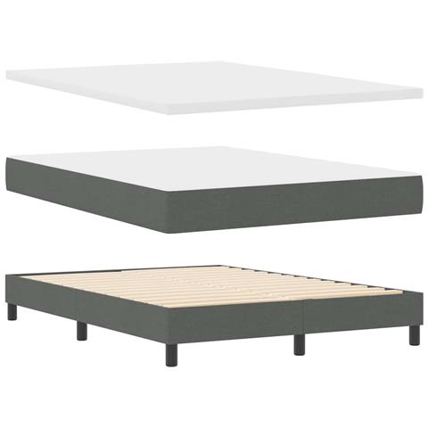 Letto box spring con materasso Grigio scuro 140 x 190 cm - Foto 1