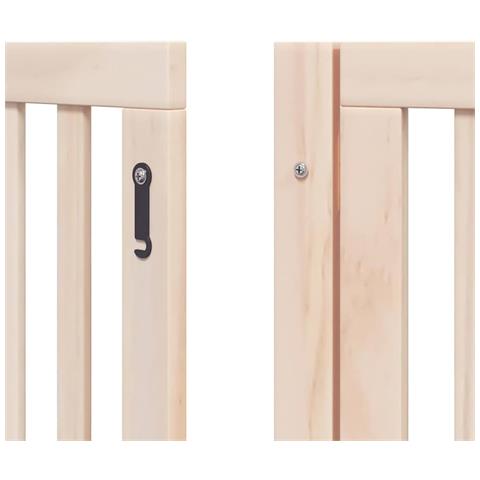 Cancello per Cani con Porta Pieghevole 9 Pannelli 450 cm Pioppo - Foto 9