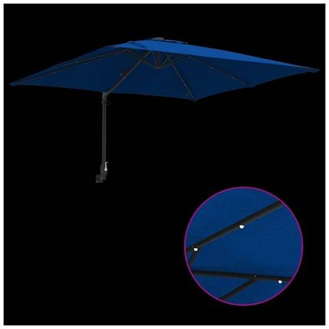 Ombrello da giardino Azzurro 248.5 x 247.5 x 160 cm Tessuto - Foto 9