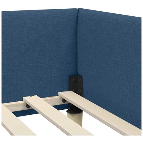 Struttura Letto Angolare Altro con testiera Blu 90 x 190 cm - Foto 9
