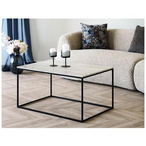 Tavolino Vita - Beige - Metallo - 90x60x45 Cm - Foto 2