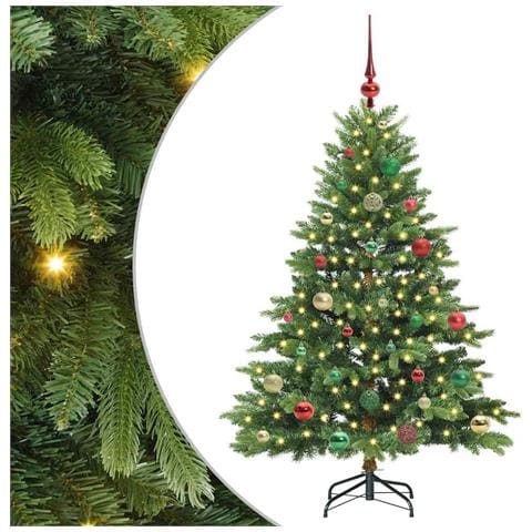 Albero di Natale artificiale con 150 LED Verde 150 cm PE e PVC - Foto 1