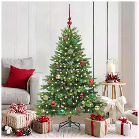 Albero di Natale artificiale con 150 LED Verde 150 cm PE e PVC - Foto 2