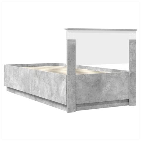 Struttura del letto con testiera Grigio cemento 90 x 200 cm - Foto 9